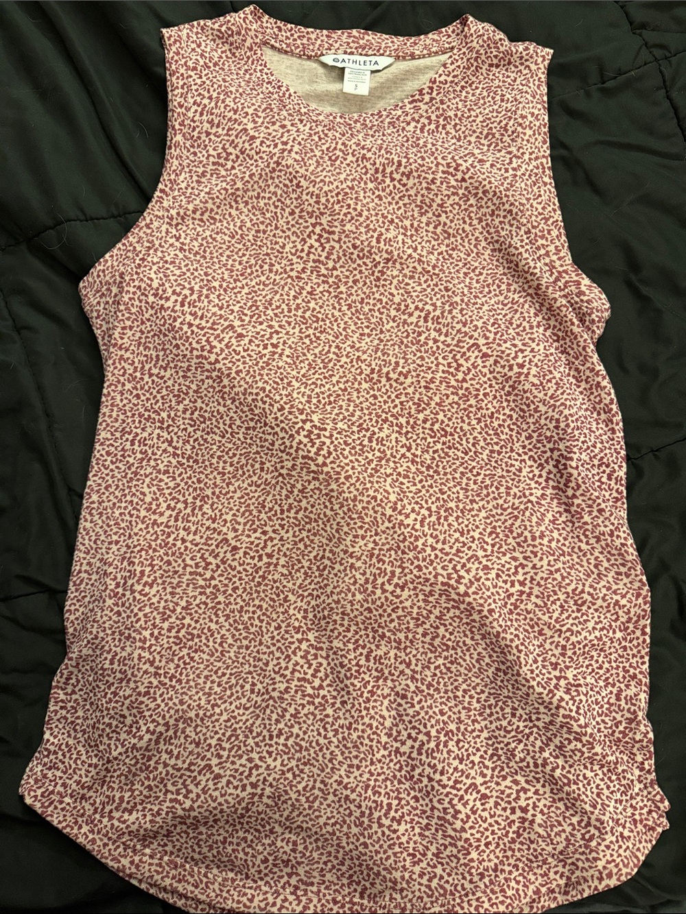 Athleta Pink Micro-Print Sleeveless Tank Top